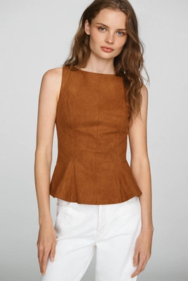Faux-Suede Peplum Top | Anthropologie (US)