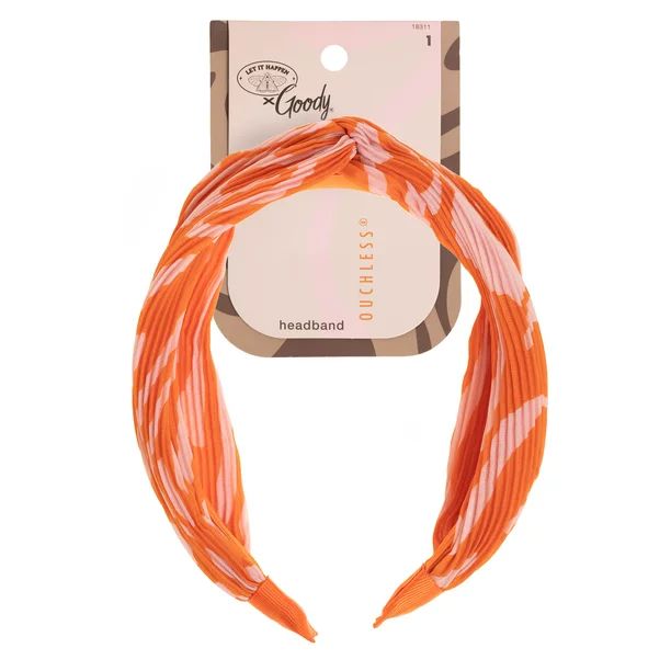 Goody Tru X Let It Happen Collab Ouchless® Pleated Fabric Knotted Headband Orange, 1 CT | Walmart (US)