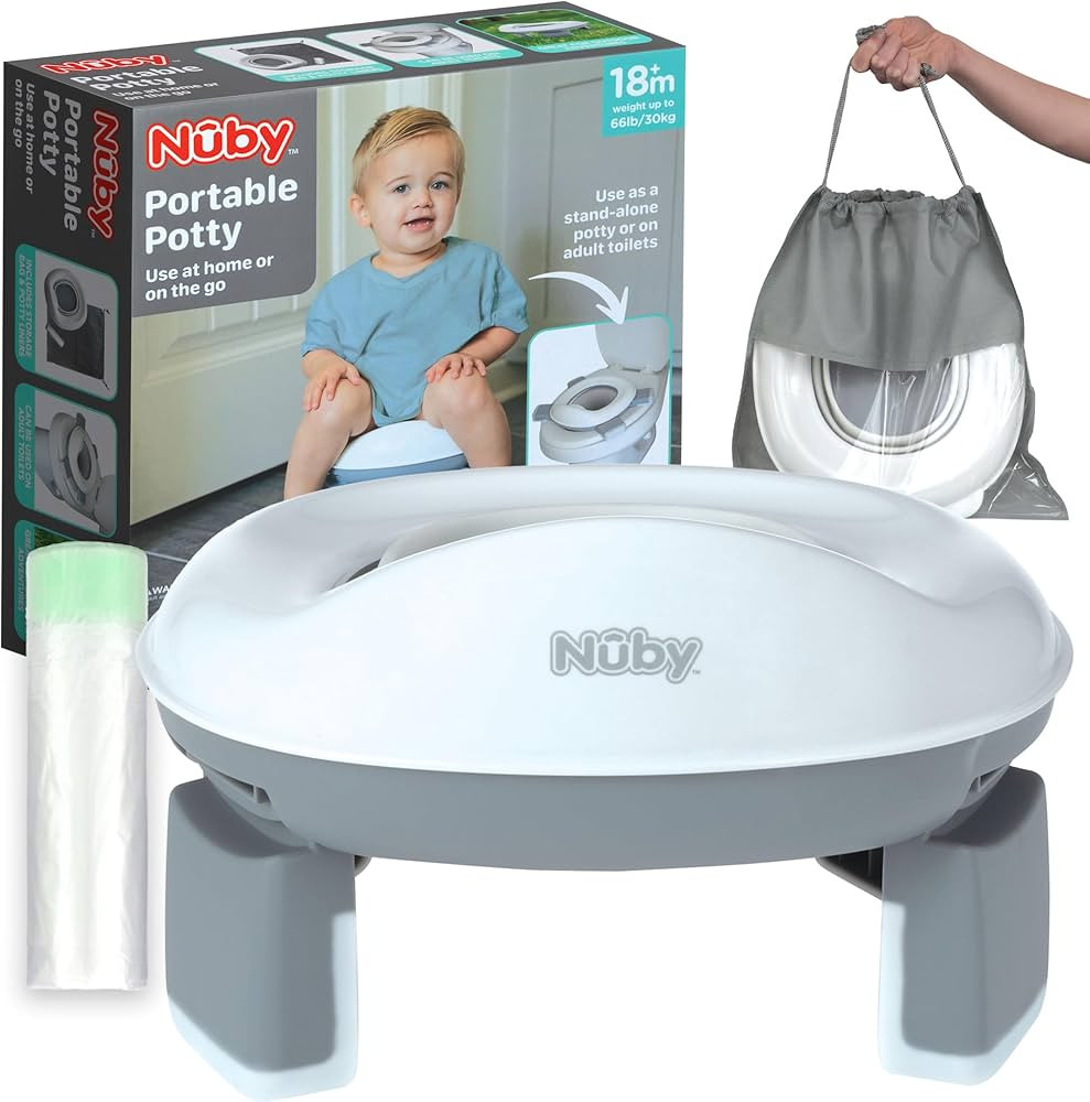 Nuby On-The-Go Portable Potty Seat - Travel Toilet Seat for Boys and Girls 18+ Months - Includes ... | Amazon (US)