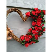 Heart Wreath With Pink Or Red Roses For Home Wedding, Parties, Bridal Shower | Etsy (US)