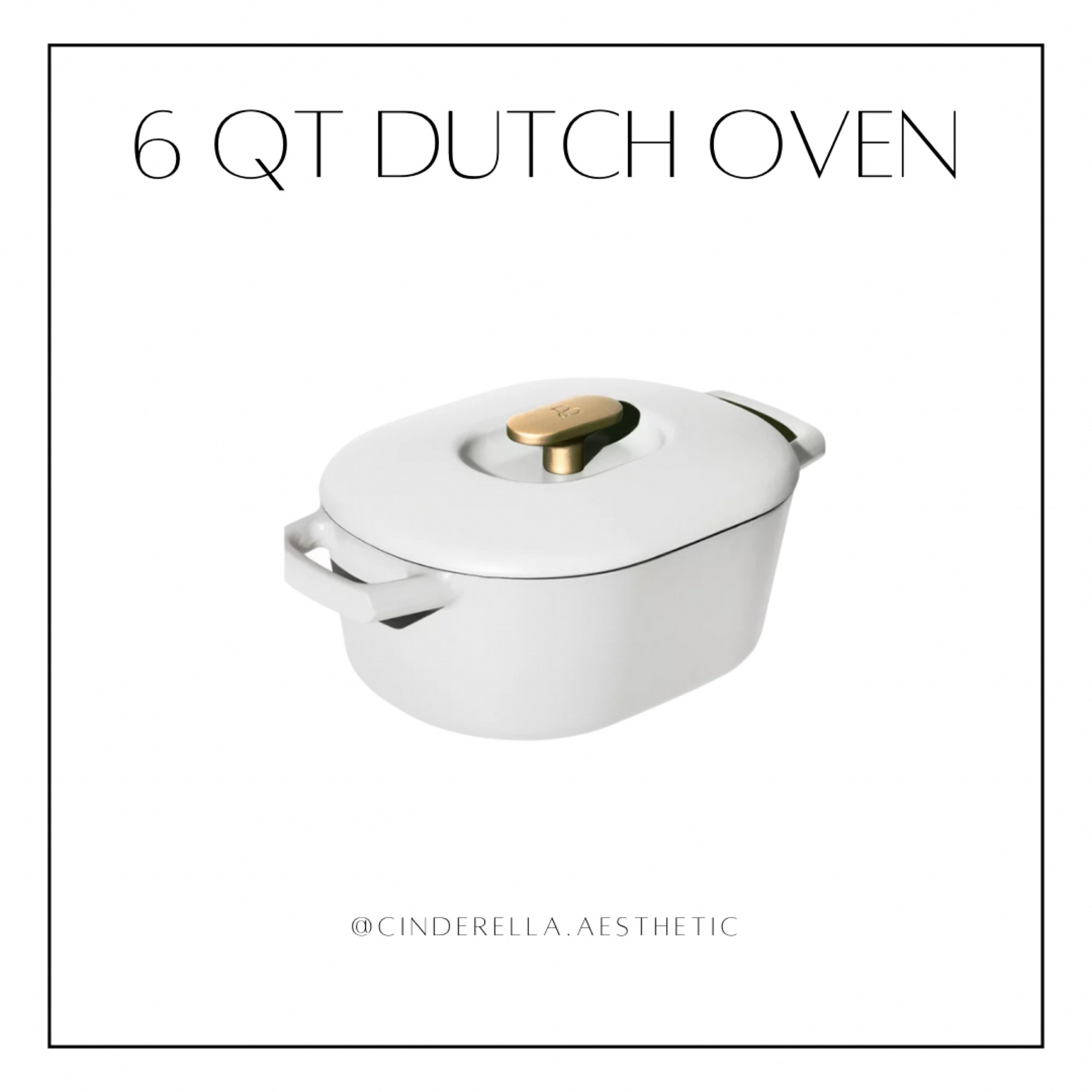 Beautiful 6 Quart Enamel Dutch Oven, White Icing by Drew Barrymore