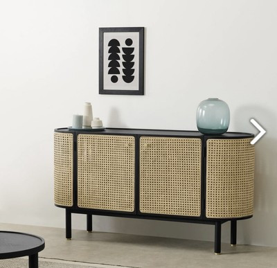 Made.com Ankhara Sideboard, Black Stain Oak & Rattan. RRP: £850  | eBay | eBay UK