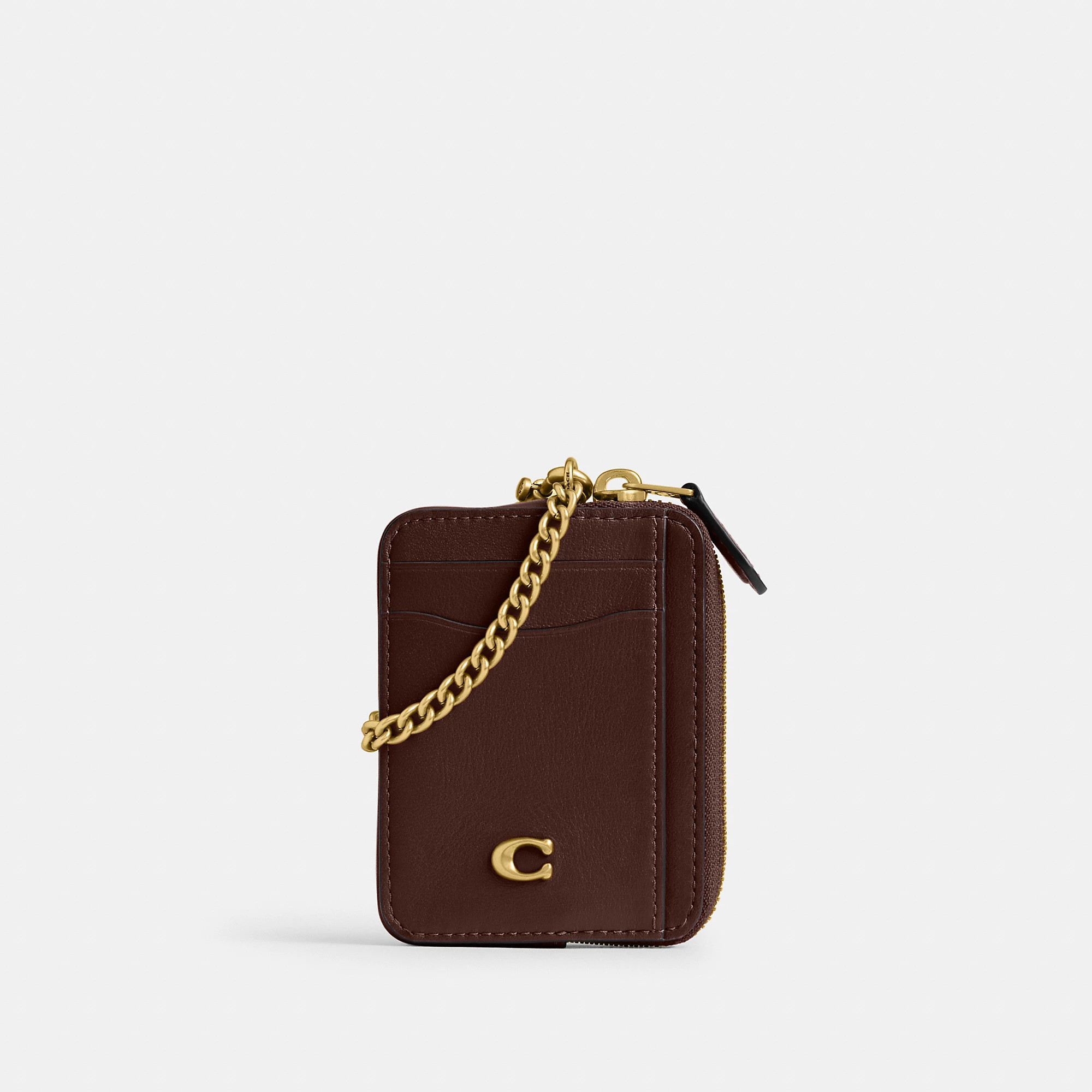 Coach Essential Chain Card Case - Women's Wallets - Brass/maple | Coach (US)