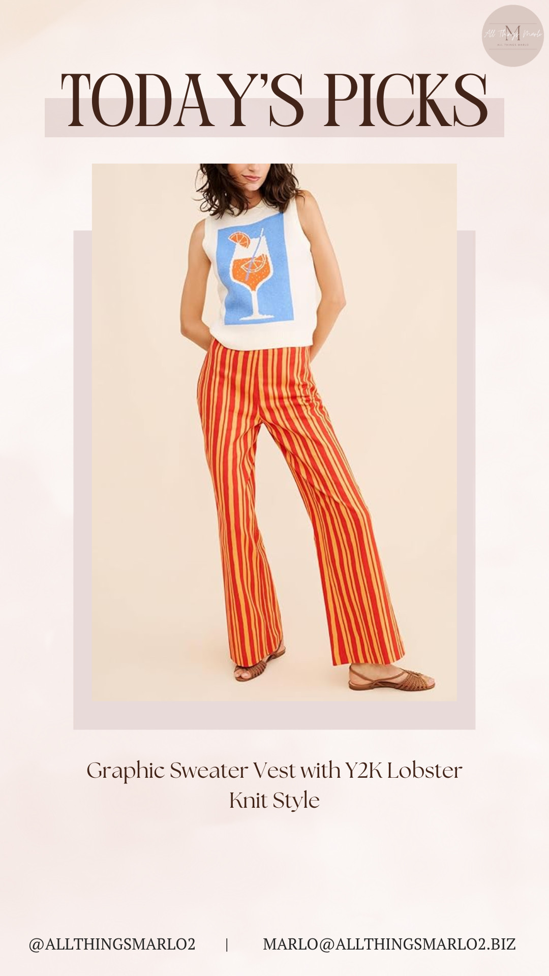 Graphic Sweater Vest with Y2K Lobster Knit Style 

 #LTKSeasonal #LTKWorkwear #LTKTravel