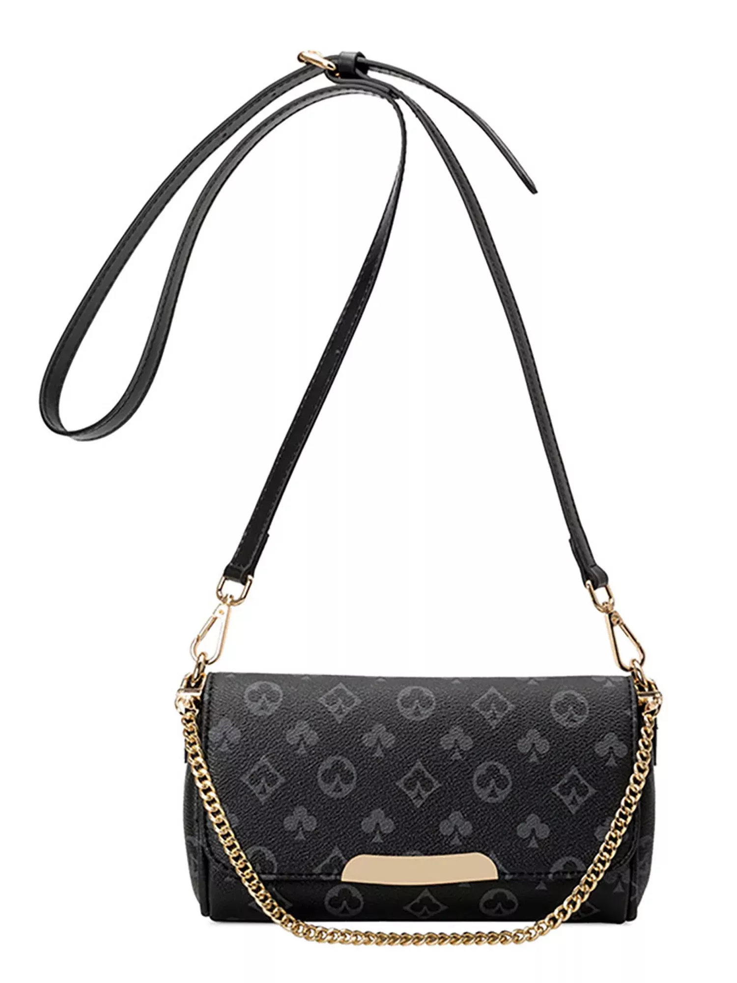 Sexy Dance Black Checkered Tote Shoulder Bag With Inner Pouch
