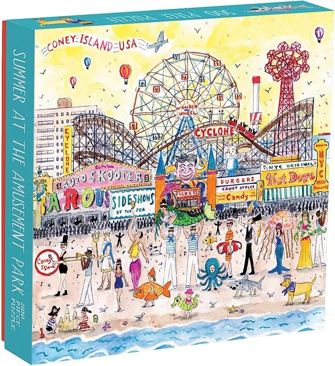 Galison Michael Storrings 500 Piece Jigsaw Puzzle for Families, Summer at The Amusement Park Scen... | Amazon (US)