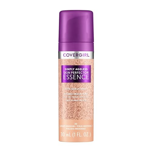 Covergirl Simply Ageless Skin Perfector Essence Foundation, 30 Light-Medium, Tinted Skin Perfector, Skincare Makeup Hybrid, Sheer Tint, Radiant Finish, Skin-Like Finish, Vegan Formula, 1.0oz | Amazon (US)
