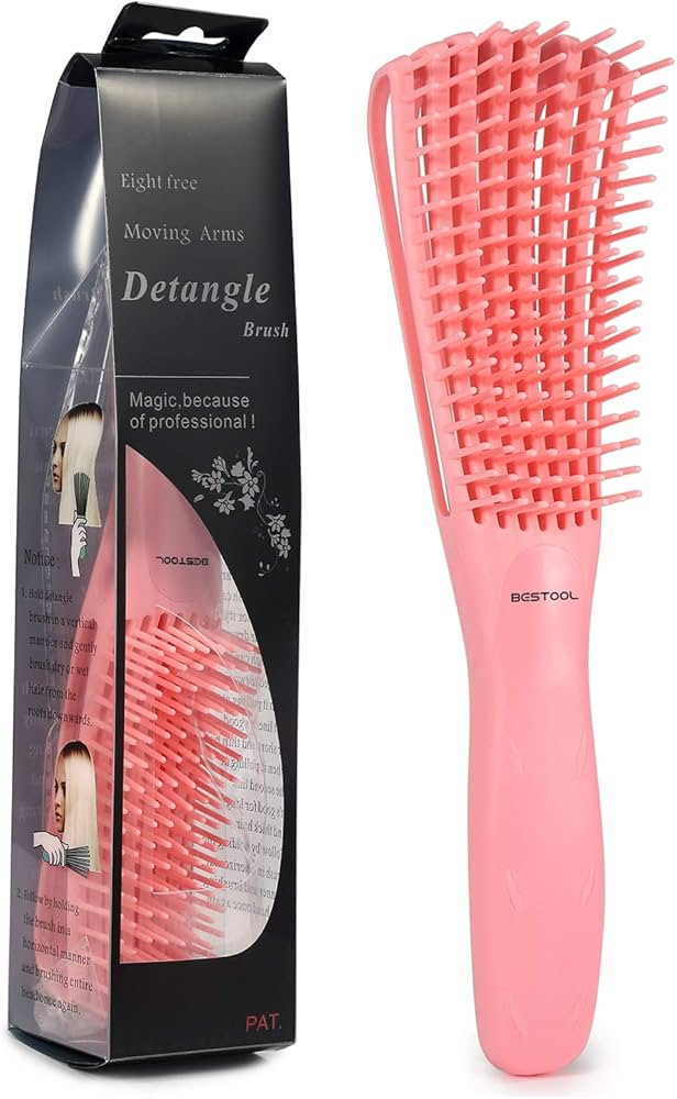 BESTOOL Hair Brush, Detangling Brush for Natural Black and Curly Hair (Pink, Afro 3/4abc), Ideal ... | Amazon (US)