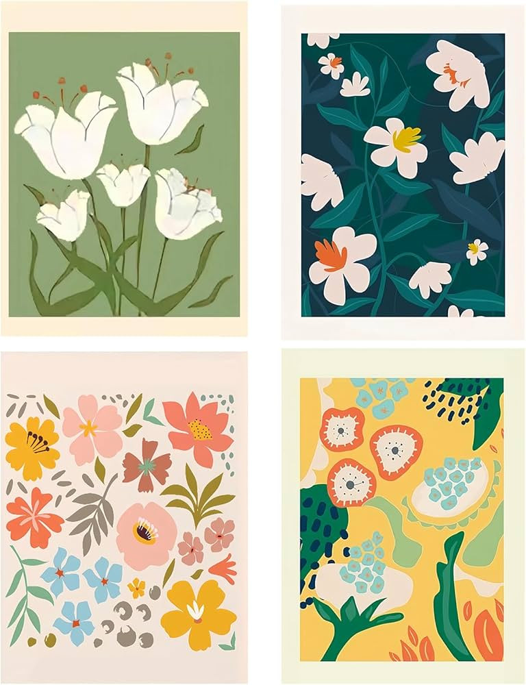 Yeaqee 4 Pcs Diamond Art Kits DIY Painting for Adult Aesthetic Wall Diamond Crafts Aesthetic Room... | Amazon (US)