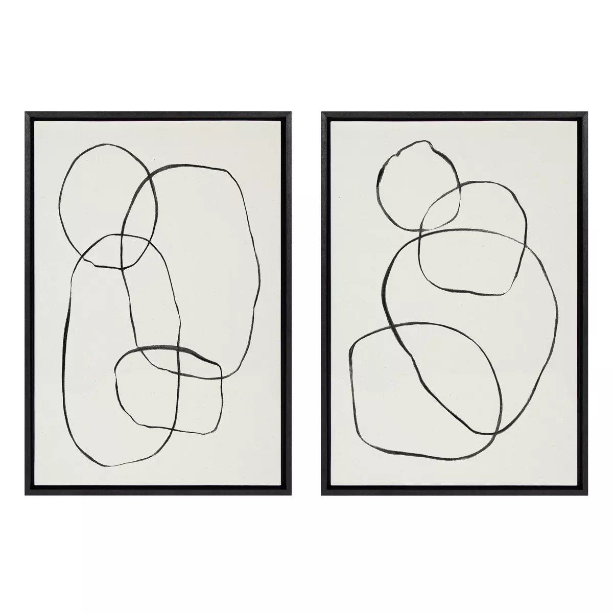 (Set of 2) Sylvie Going in Circles Framed Textured Canvas Set by Teju Reval - Kate & Laurel All T... | Target