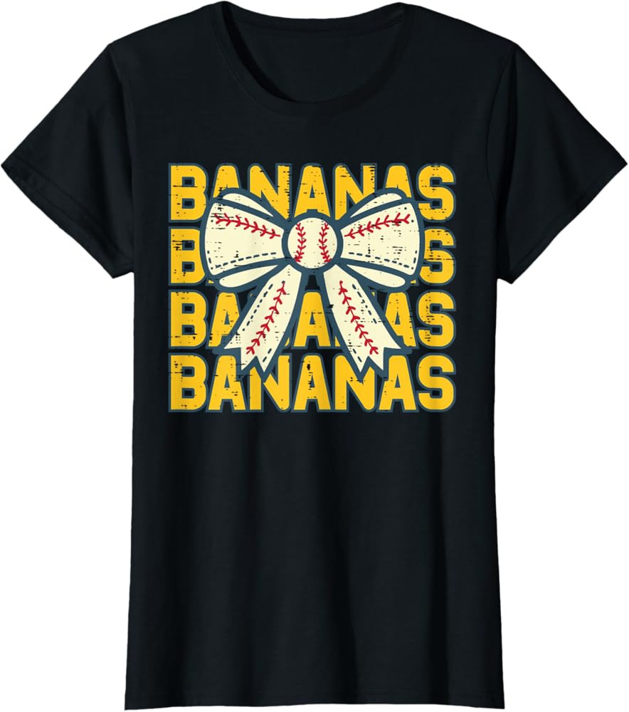 Banana Bow Ribbon Fruit Women Girls Kids T-Shirt | Amazon (US)