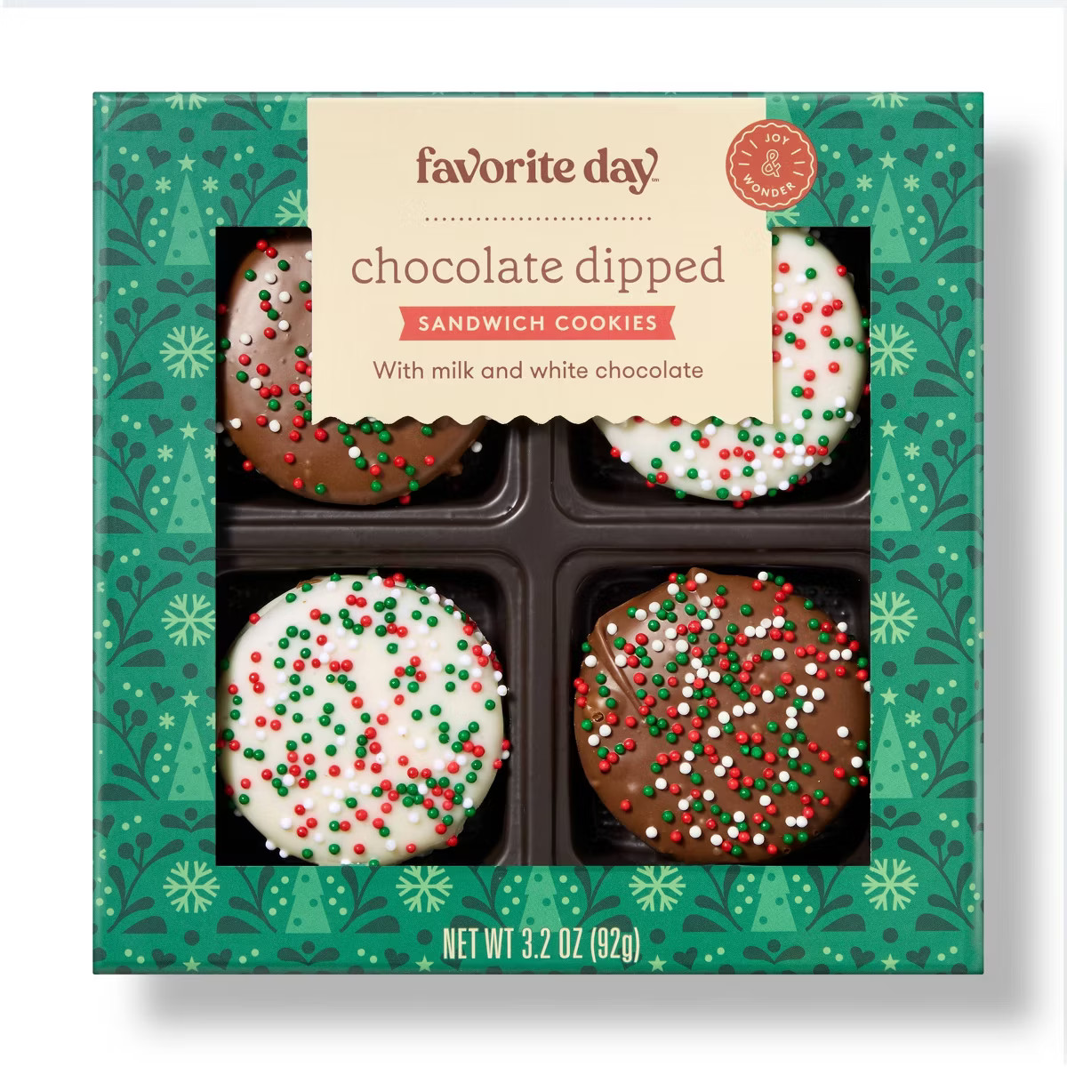 Christmas Chocolate Dipped Sandwich Cookies - 5.6oz - Favorite Day™ | Target