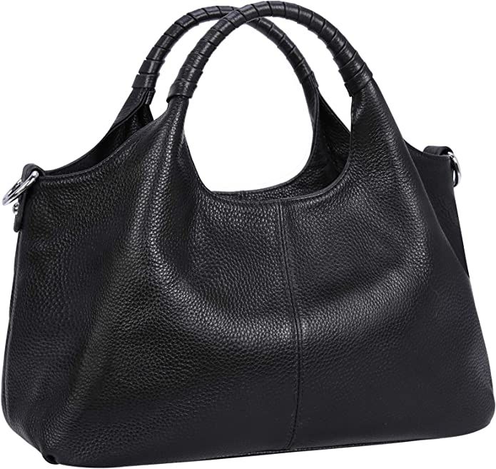 Iswee Womens Genuine Leather Handbags Tote Bag Shoulder Bag Top Handle Satchel Designer Ladies Purse | Amazon (US)