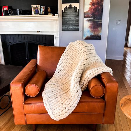 Leather Chair & Chunky Knit Throw 

#LTKCyberweek #LTKGiftGuide #LTKhome