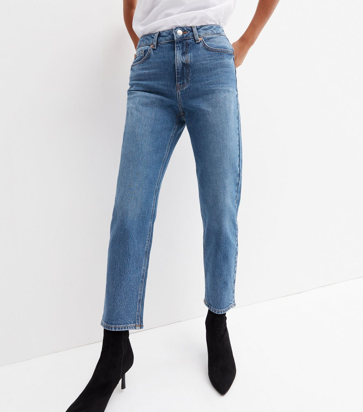 Blue Waist Enhance Tori Mom Jeans | New Look | New Look (UK)