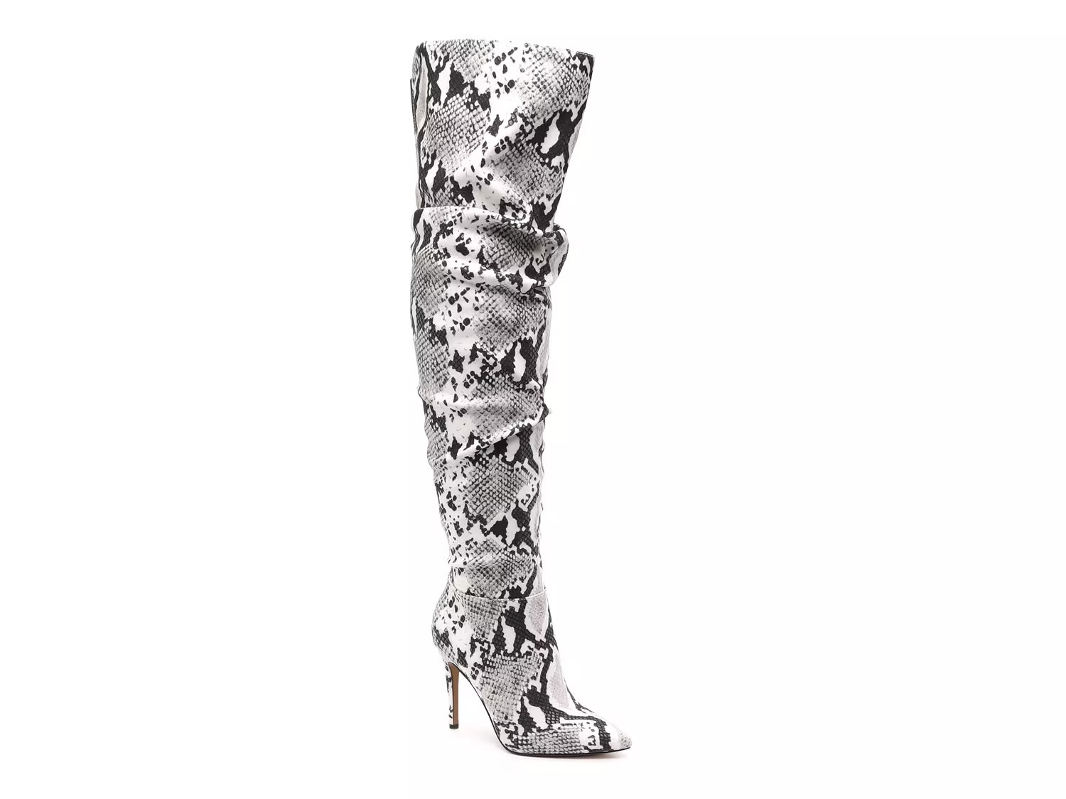 Jessica Simpson Louxie Over The Knee Boot | Women's | Black/White Snake Print | Size 6.5 | Boots | S | DSW