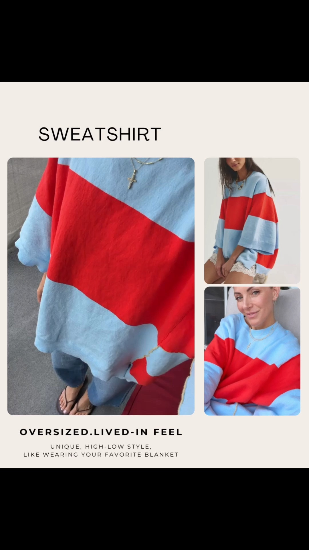 Literally like wearing a blanket. The sleeves are 3/4 and the fit is high-low. This is a great year round sweatshirt!

#LTKActive #LTKootd #LTKOver40