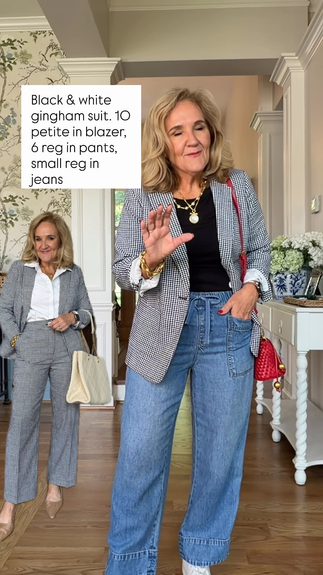These best-selling linen straight ankle pants are a wardrobe staple for work, travel, and everyday wear. The classic beach gingham print pairs effortlessly with a black tee, matching blazer, and white sneakers for a polished look that's comfortable enough to wear all day.

#LTKSaleAlert #LTKOver40 #LTKWorkwear