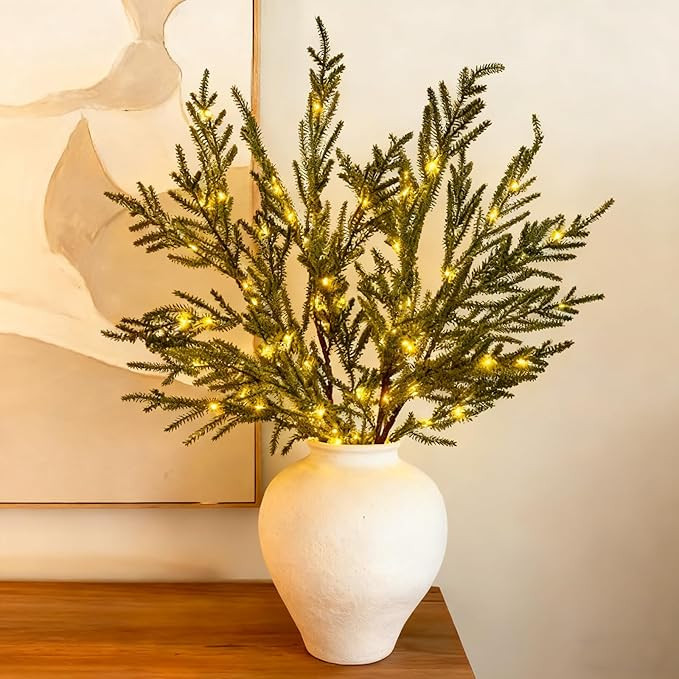 Pre-Lit Pine Stems, Lighted Norfolk Pine Branches, Pre Lit Norfolk Pines Stems | Amazon (US)