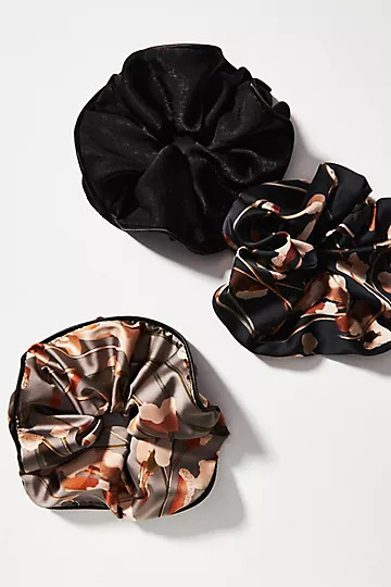 Set of Three Floral Hair Scrunchies | Anthropologie (US)