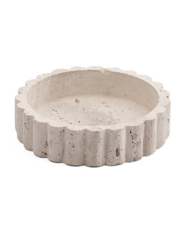 10x10x3 Fluted Solid Travertine Bowl | Home | Marshalls | Marshalls