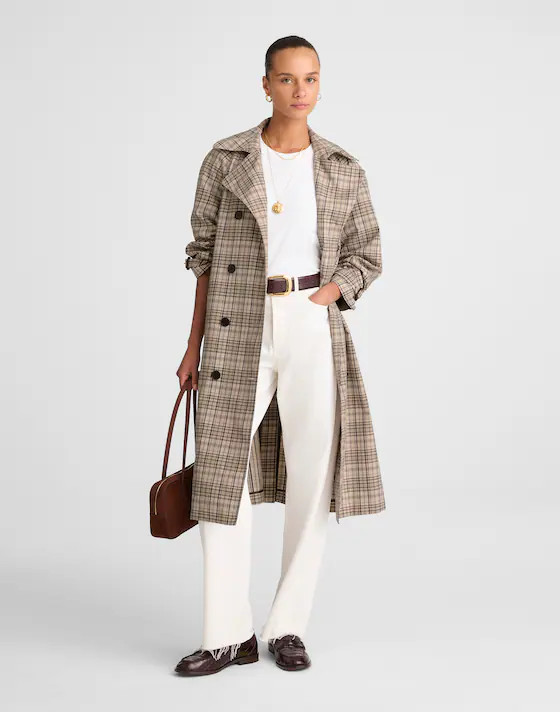 Double-Breasted Trench Coat in Plaid | Madewell | Madewell