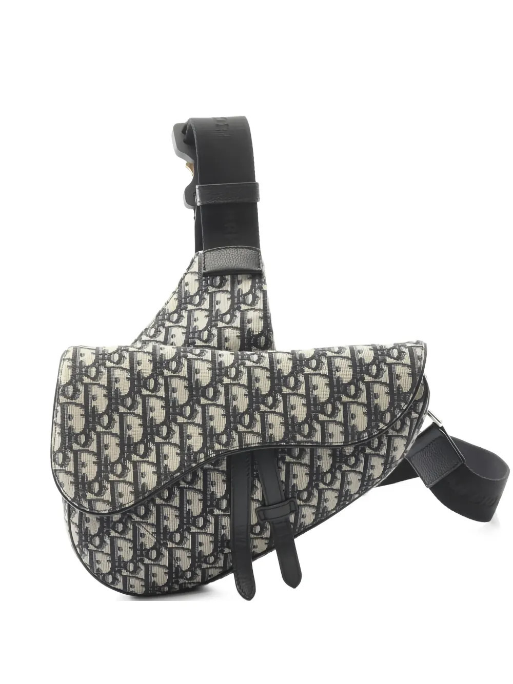 Christian Dior Pre-Owned 10s Saddle Oblique-jacquard cross body bag - Neutrals | Farfetch Global