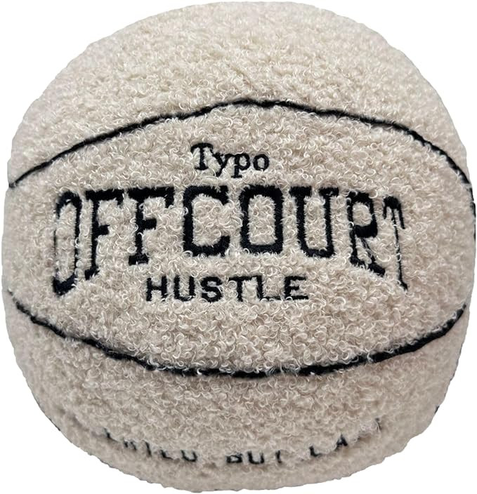 2023 New Offcourt Basketball Pillow,11" Basketball Shaped Pillow Teddy Fleece Embroidered Basketb... | Amazon (US)