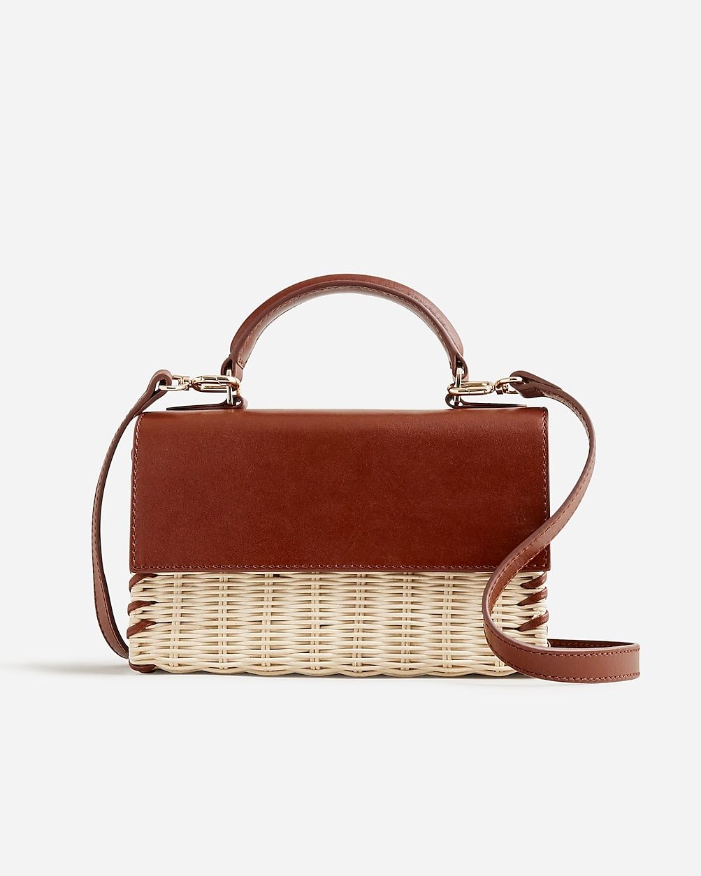 Small wicker and leather bag | J.Crew US
