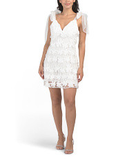 Mykonos Morning Tie Shoulder Embellished Mini Dress | Juniors | Marshalls | Marshalls