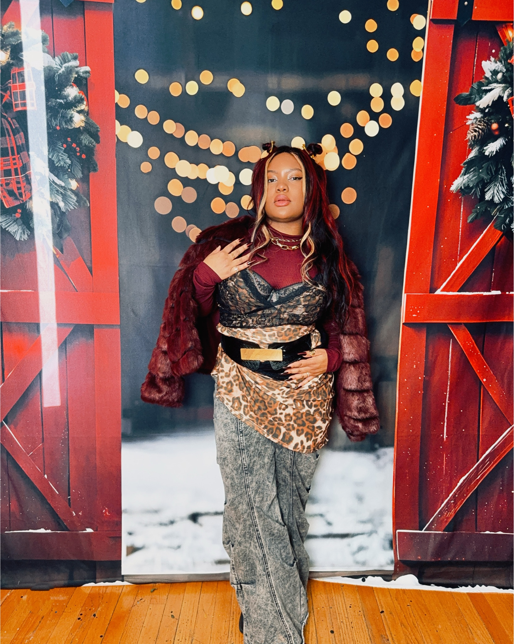 Yesterday's interview look. I love a good layered outfit- dress over jeans , over a bra over a turtle neck.  Shout out to @goodwill for this good fur . 

#LTKHoliday #LTKootd