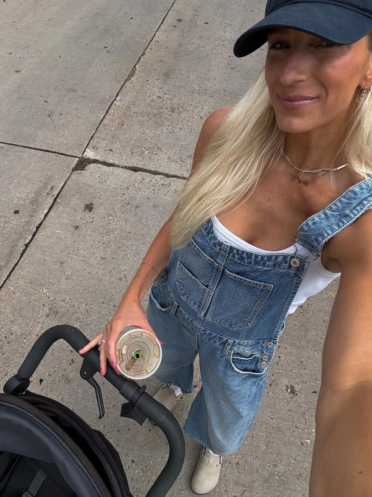 Fall outfit mom outfit Overalls free people size medium (small would work too, a little too big) Whit tank small #amazonfashion #founditonamazon | Amazon (US)