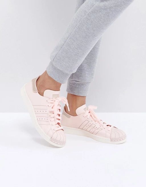 adidas Originals Pink Leather Deconstructed Superstar 80S Sneaker | ASOS US