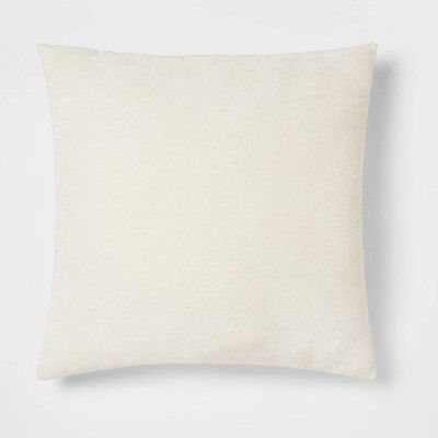 Oversized Chenille Square Throw Pillow Cream - Threshold&#8482; | Target