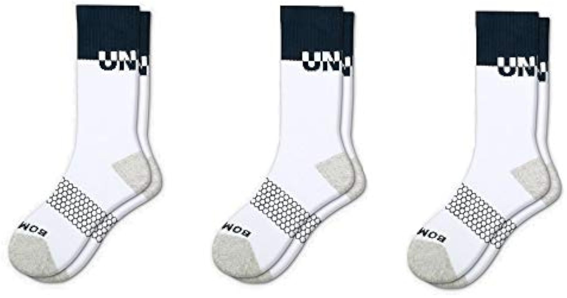 Bombas 3-Pack Calf Men’s Socks Size LARGE WhiteBlue | Amazon (US)