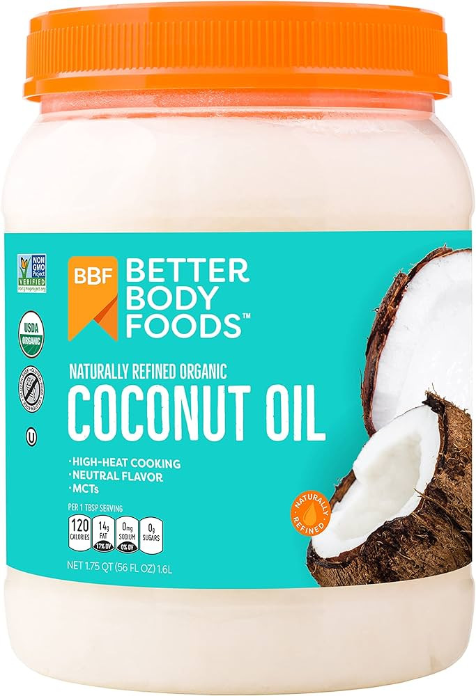 BetterBody Foods Naturally Refined Organic Coconut Oil with Neutral Flavor and Aroma, Non-GMO, Co... | Amazon (US)