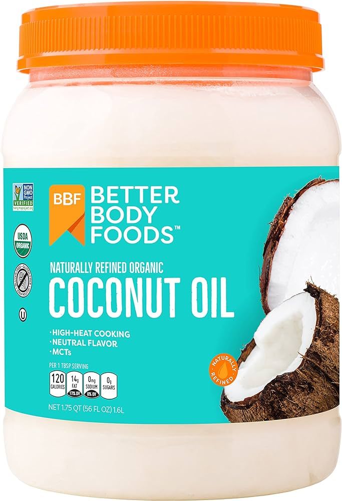 BetterBody Foods Naturally Refined Organic Coconut Oil with Neutral Flavor and Aroma, Non-GMO, Co... | Amazon (US)