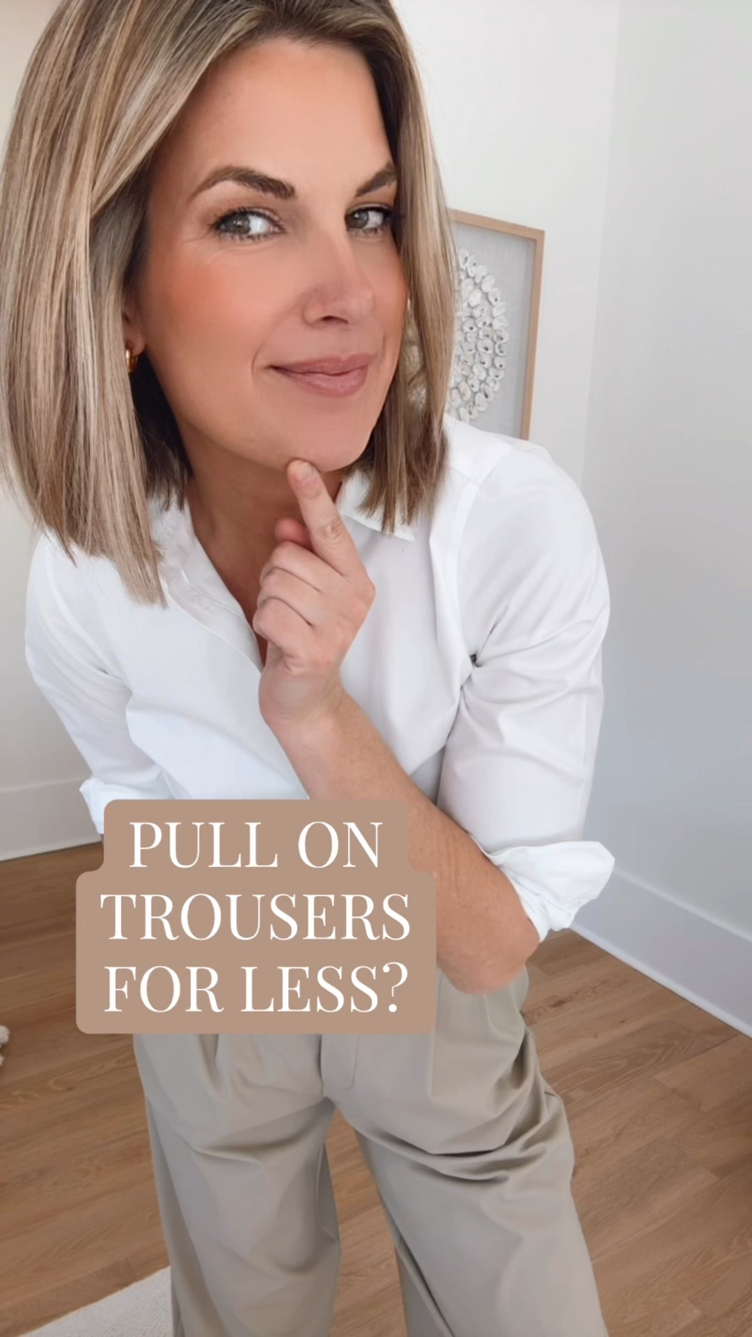 I am wearing small regular in the lululemon trousers.  I would not recommend the other pair.  I love the shirt.  Wearing size 2.  

#LTKTall #LTKSaleAlert #LTKWorkwear