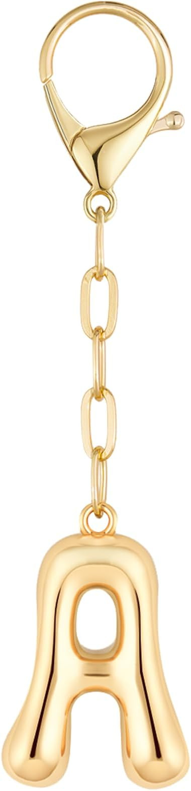 Initial Bag Charms, Bubble Letter Charm for Handbags, Cute Keychain with Letter, Initial Bag Char... | Amazon (US)