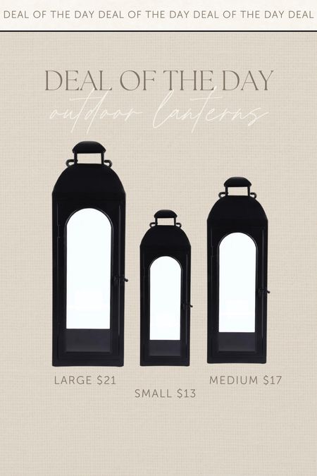 Deal of the day // outdoor lanterns #lanterns #save #splurge #dealoftheday #lookforless #walmart #walmartfind #walmarthome #patio #porch #outdoordecor #homedecor #blacklanterns 

#LTKunder50 #LTKhome #LTKsalealert