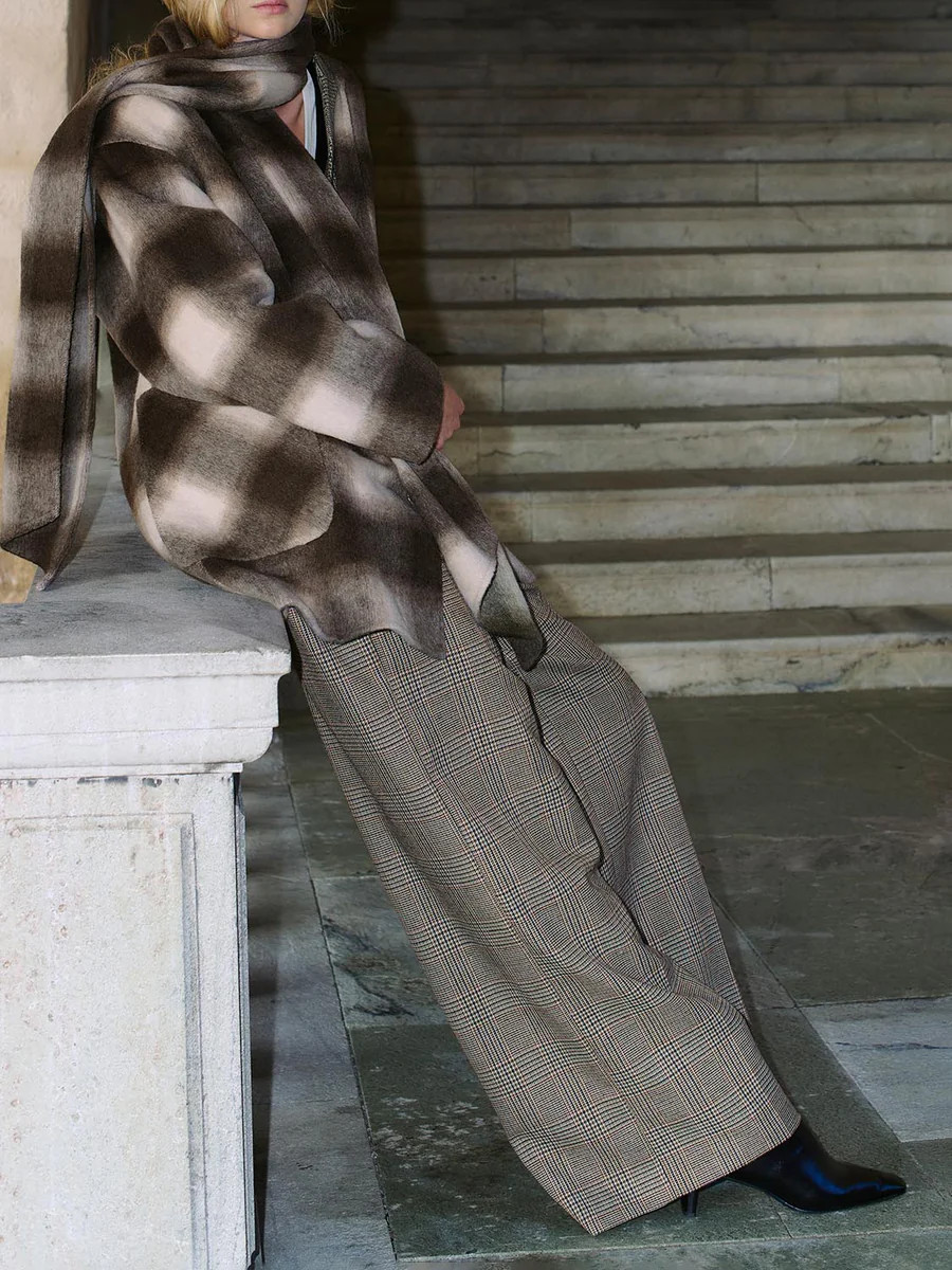 Check Wide Leg Pants | Urban Revivo