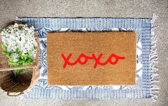 XOXO Doormat, Valentines Doormat, Cute Doormats, Farmhouse Decor | Etsy (US)