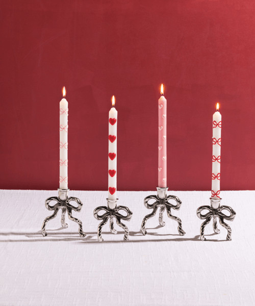 Pink Bow Taper Candle | Mud Pie