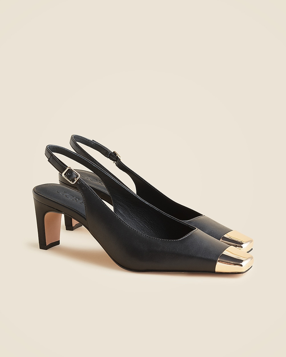 Cap toe slingback pumps in leather | J. Crew US