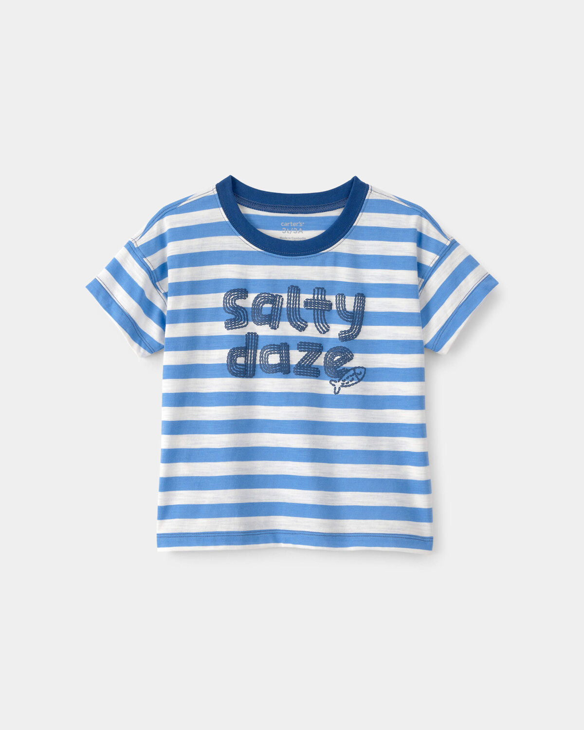 Toddler Boy 'Salty Daze' Striped Graphic Tee - Blue/Ivory | Carter's | Carter's Inc