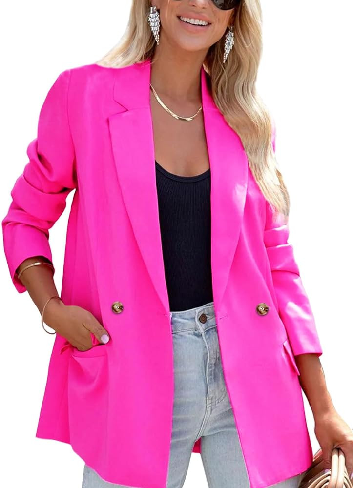 ARTFREE Womens Casual Blazer Button Lapel Long Sleeve Work Business Fashion Blazers Jackets Outfi... | Amazon (US)