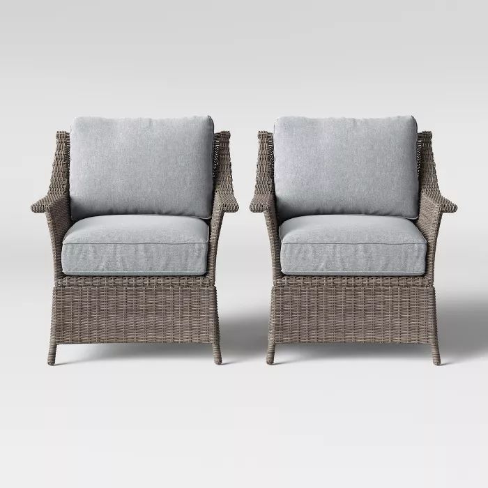Foxborough 2pk Patio Club Chair Gray - Threshold™ | Target