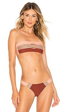 PILYQ Color Block Bandeau Top in Papaya from Revolve.com | Revolve Clothing (Global)
