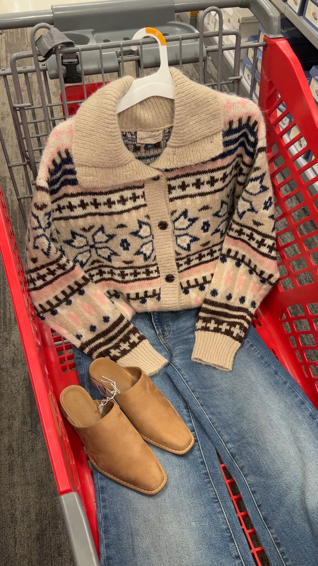 #sponsored Target fall outfit idea with this soft cardigan sweater, flare jeans and mules. #targetstyle @Target #targetcreator