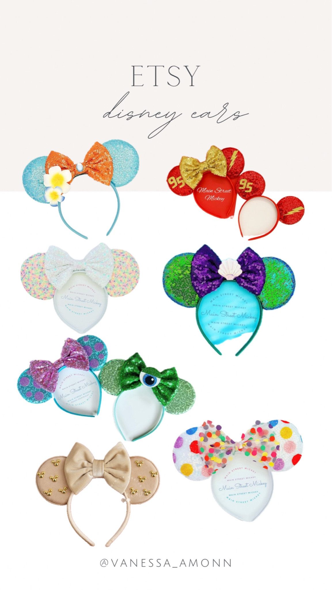 A Disney vacation means new ears 🤩 

Look at the ones I found on Etsy! So cute! 

#LTKFamily #LTKKids